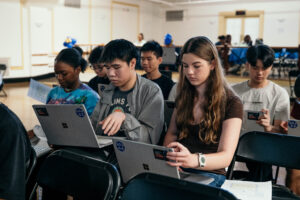 Students were loaned a laptop, mouse, stylus and bookbag for the duration of the program.