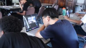 A student creating his Unreal Engine 5 game.